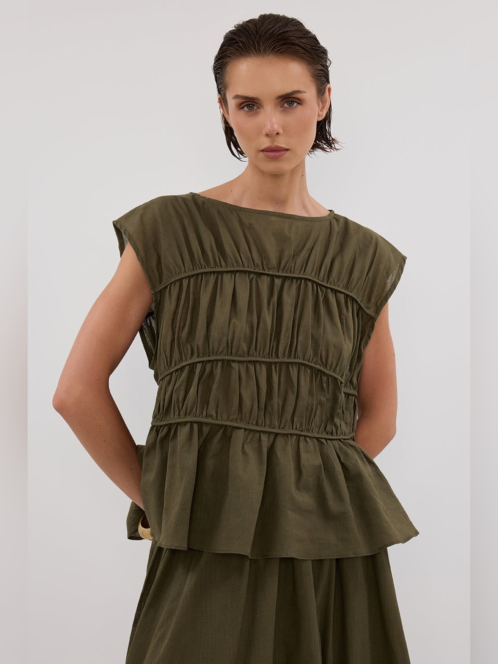 Dissh Flynn top In Olive - size us 6 /AUS 10